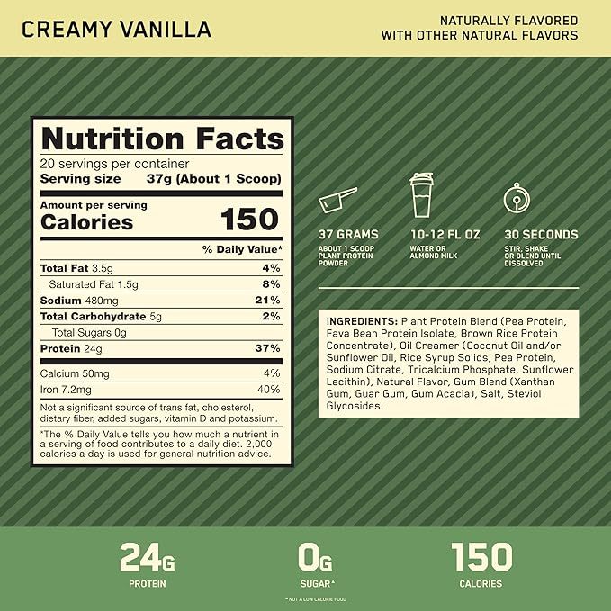 Optimum Nutrition Gold Standard Plant Protein Vanilla 1.63LB